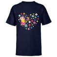 thumbnail image 1 of Disney Princess Tinker Bell Fairy and Flower Heart - Short Sleeve T-Shirt for Kids - Customized-Navy, 1 of 5