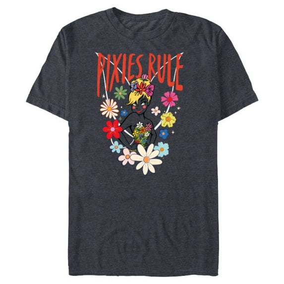 Disney Princess Tinker Bell Pixies Rule - Short Sleeve Blended T-Shirt for Adults - Customized-Navy Heather