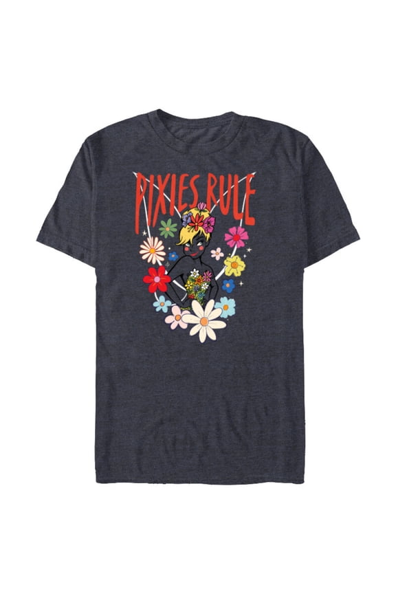 Princess Tinker Bell Pixies Rule - Short Sleeve Blended T-Shirt for Adults - Customized-Navy Heather