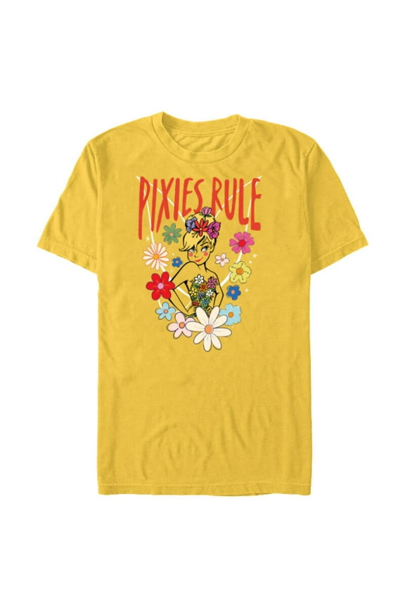 Princess Tinker Bell Pixies Rule - Short Sleeve Blended T-Shirt for Adults - Customized-Yellow
