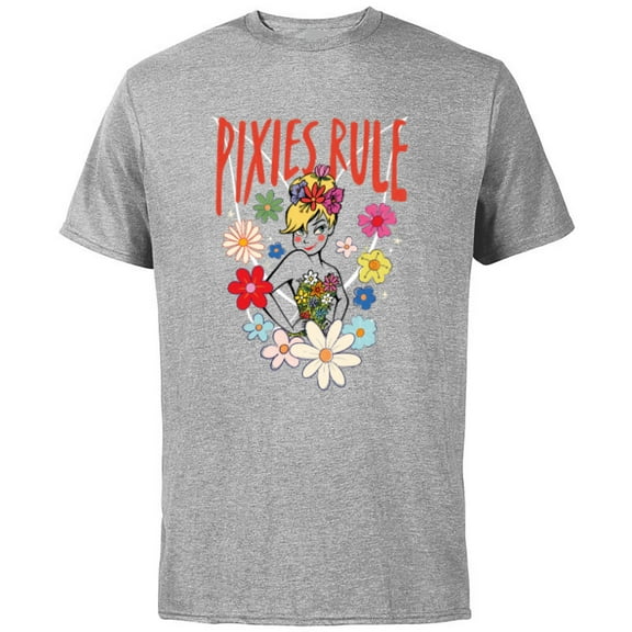 Disney Princess Tinker Bell Pixies Rule - Short Sleeve Cotton T-Shirt for Adults - Customized-Athletic Heather