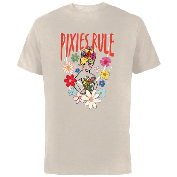 Disney Princess Tinker Bell Pixies Rule - Short Sleeve Cotton T-Shirt for Adults - Customized-Natural