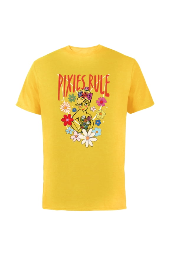 Princess Tinker Bell Pixies Rule - Short Sleeve Cotton T-Shirt for Adults - Customized-Yellow