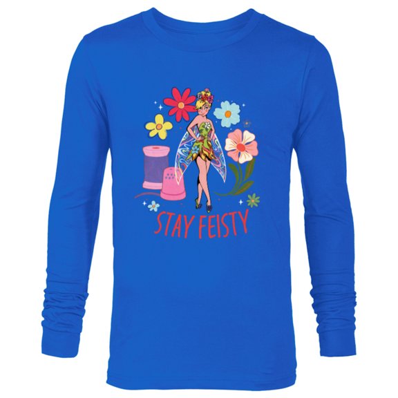 Disney Princess Tinker Bell Stay Feisty - Long Sleeve T-Shirt for Men - Customized-Navy