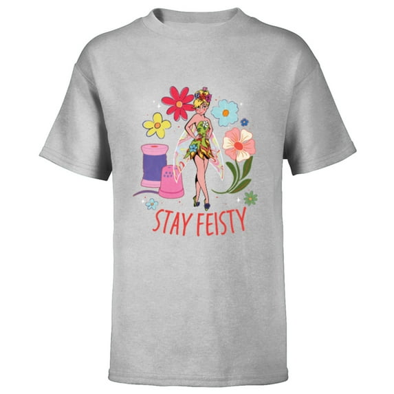 Disney Princess Tinker Bell Stay Feisty - Short Sleeve T-Shirt for Kids - Customized-Athletic Heather