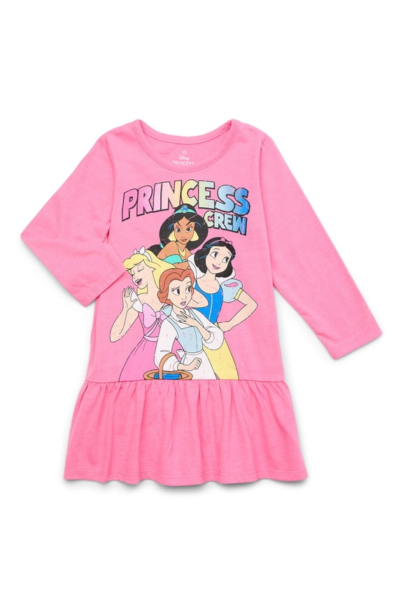 Toddler Girl Long Sleeve Drop Waist Graphic Dress, Sizes 12M-5T