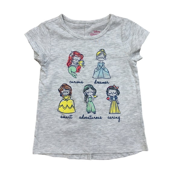 Disney Princess Toddler Girls Ariel Cinderella Jasmine Belle Tee T-Shirt 2T