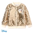 thumbnail image 1 of Disney Princess Toddler Girls Bomber Jacket Belle Sequin Zip Up Lightweight Sweatshirts Sizes 3-6, 1 of 7