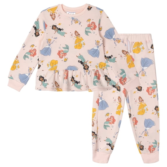 Disney Princess Toddler Girls' Fleece Sweatshirt and Pants Set Pink