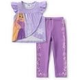 thumbnail image 1 of Disney Princess Toddler Girls Graphic Ruffle Tee and Leggings Rapunzel 2 Pieces Sets Size 2T, 1 of 9