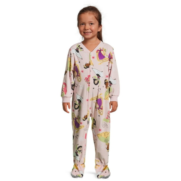 Disney Princess Toddler Girls One Piece Sleeper Pajamas, Sizes 12M5T