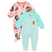 Disney Princess Toddler Girls Pajama Blanket Sleeper, 2-Pack, Sizes 2T-5T