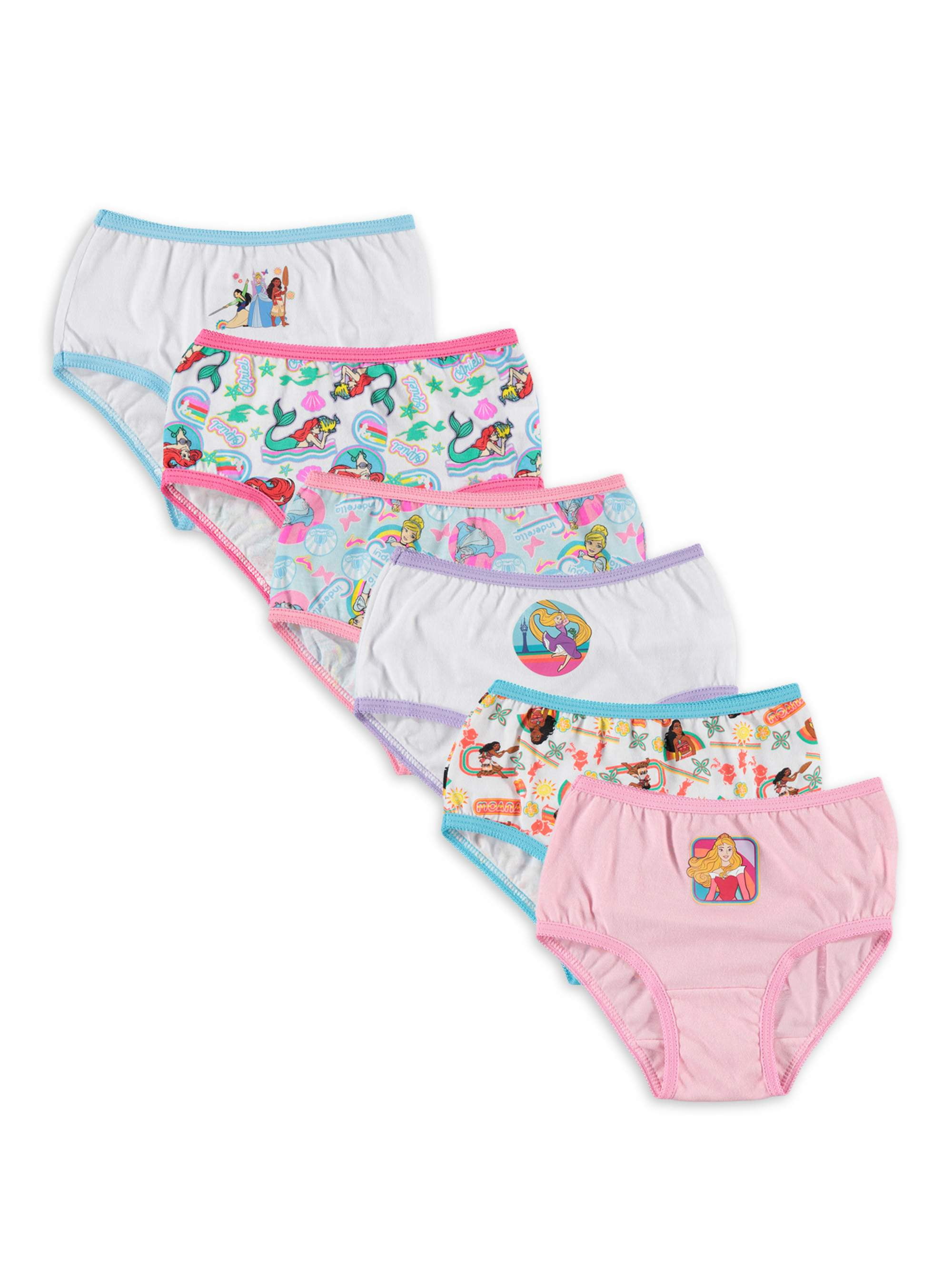 Disney Princess Toddler Girls' Panties, 6 Pack Sizes 2T-4T