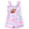 thumbnail image 1 of Disney Princess Toddler Girls Rompers Ariel Moana Rapunzel Graphic Suspenders Jumpsuits Sizes 2-6, 1 of 7