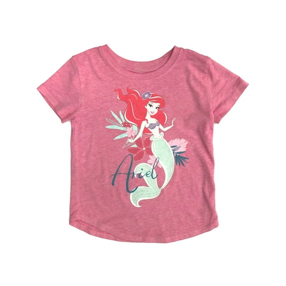 Princess Toddler Girls Short Pink Ariel Little Mermaid Tee Shirt 4T
