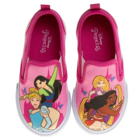 Disney Princess Toddler Girls' Slip-on Canvas Casual Sneakers - Multicolored, 6