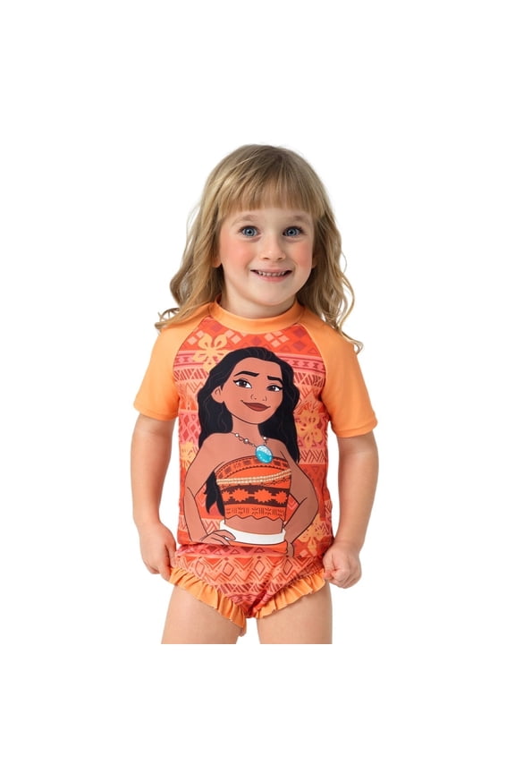 Princess Toddler Girls Swimsuit Moana Rash Guard 2 Pieces Set Sizes 2-6