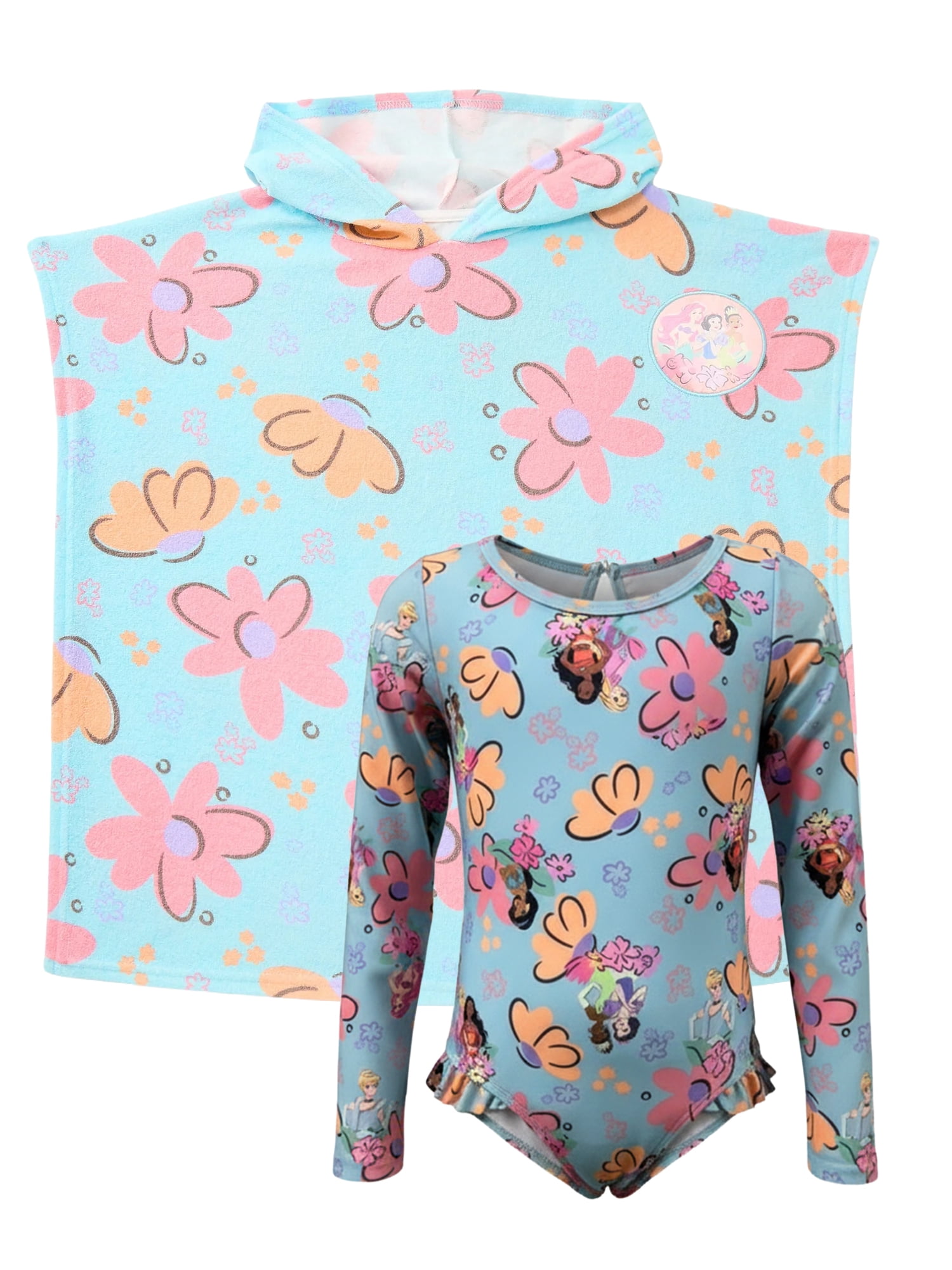 Disney Princess Toddler Girls Swimsuit and Coverup Set, 2-Piece, Sizes 12M-5T