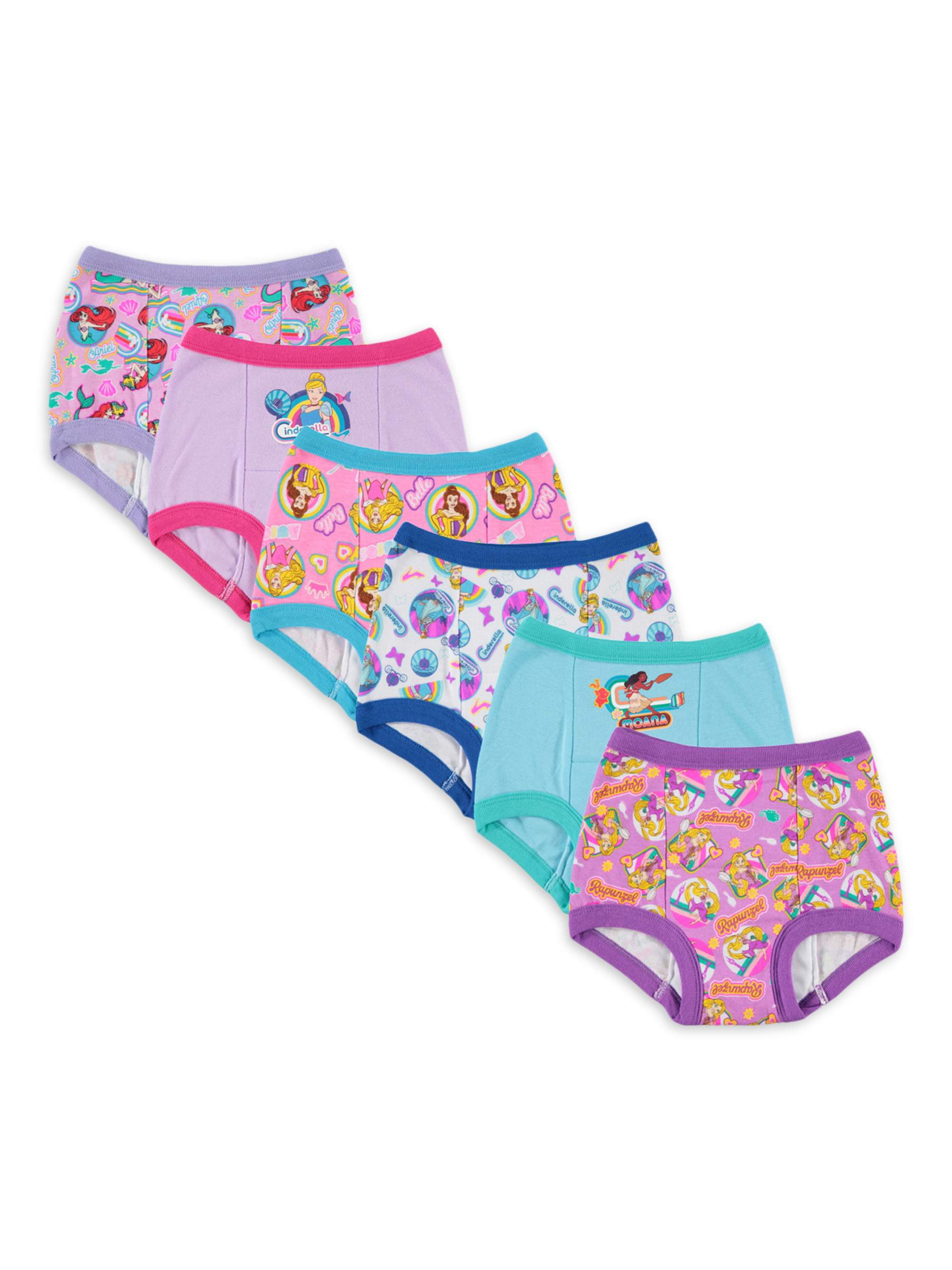 Disney Princess Toddler Girls' Training Pants, 6 Pack