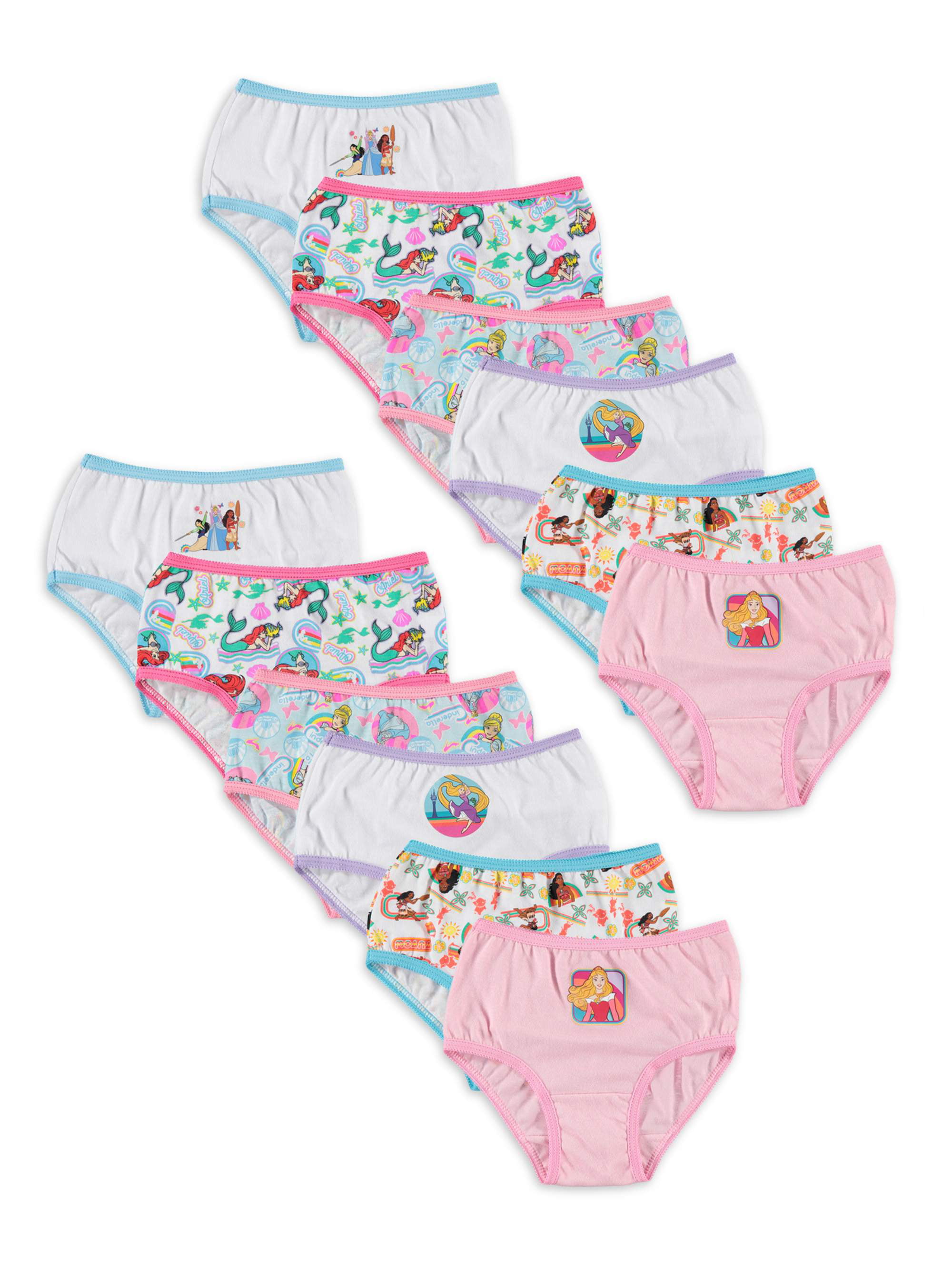 Disney Princess Toddler Girls Underwear, 12-Pack 