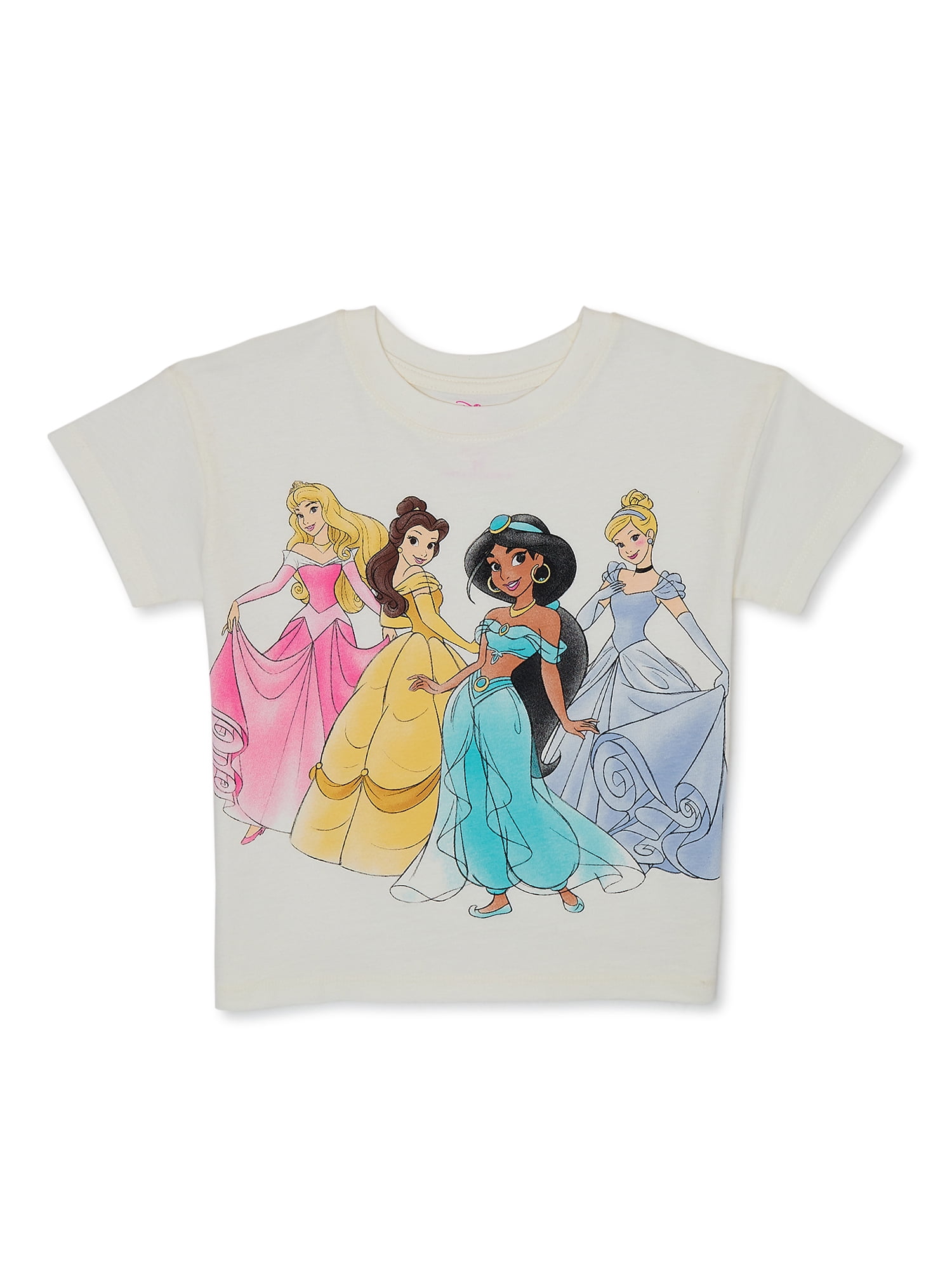 Disney Princess Toddler Graphic Crewneck Tee with Short Sleeves, Sizes 12M-5T