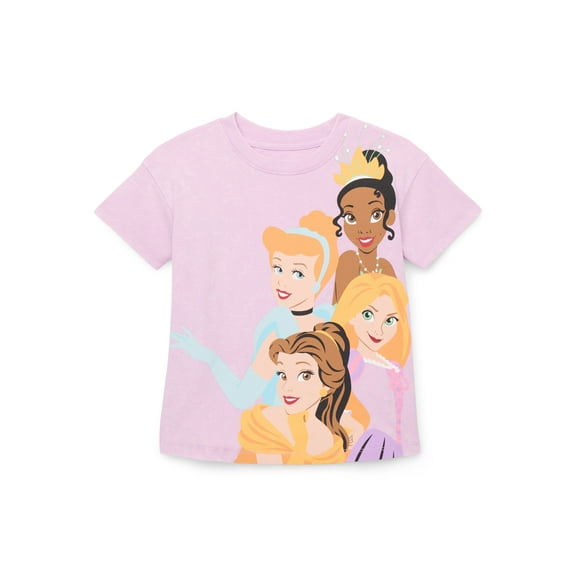 Disney Princess Toddler Short Sleeve Crewneck Tee, Sizes 12M-5T
