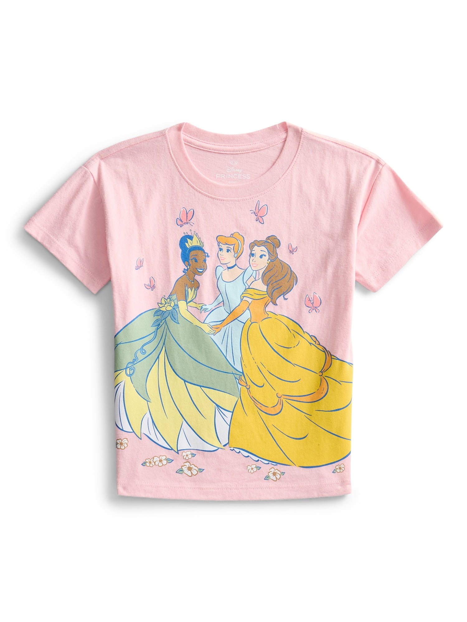 Disney Princess Toddler Graphic Crewneck Tee with Short Sleeves, Sizes 12M-5T
