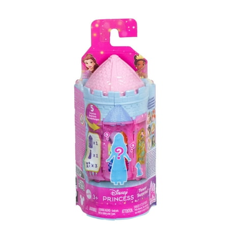 Disney Princess Tower Surprise Small Dolls & Stacking Playsets with 5 Surprises (Styles May Vary)