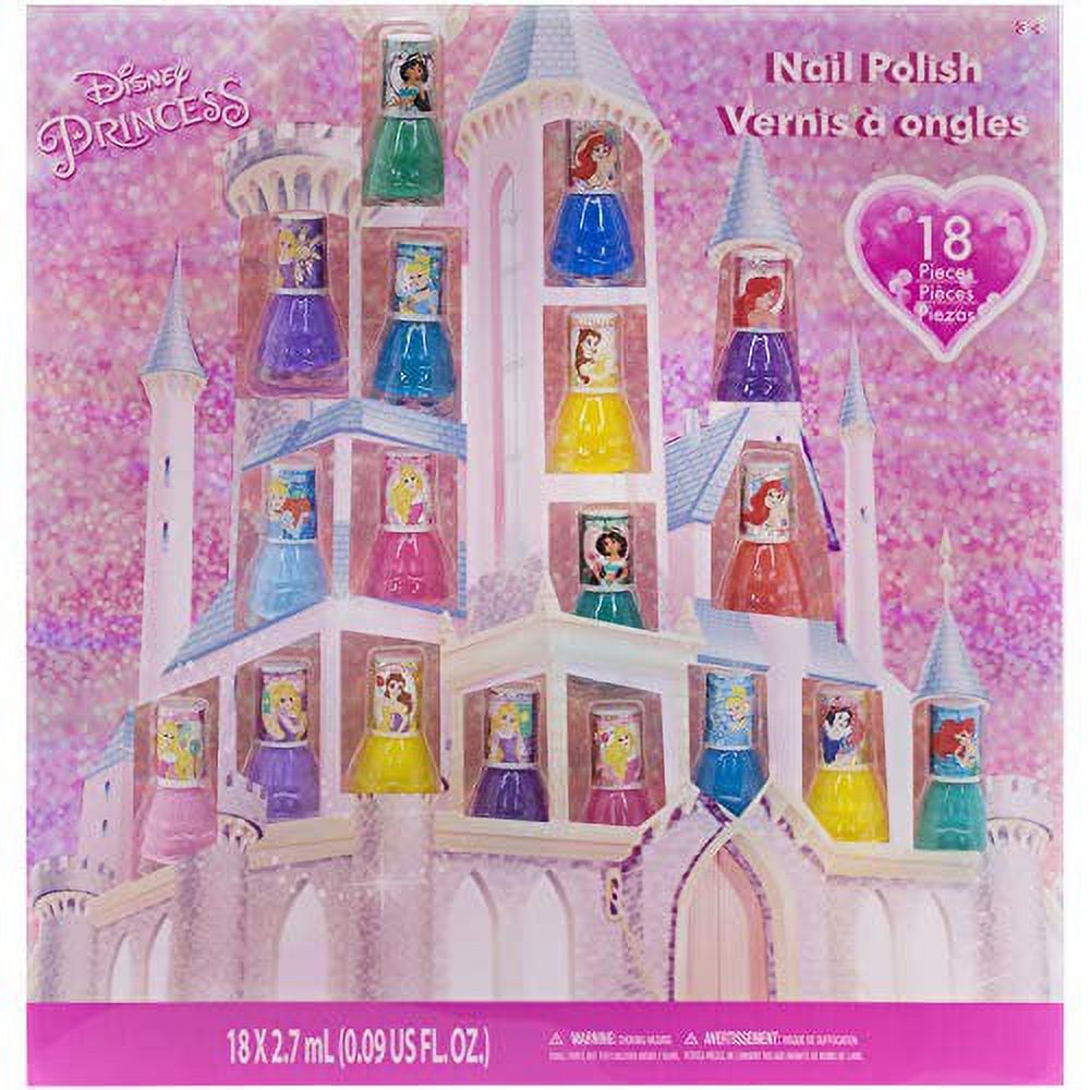 Disney Princess - Townley Girl Castlebox Non-Toxic Peel-Off Nail Polish Set for Girls, Opaque Colors, Ages 3+ - 18 CT - image 1 of 10