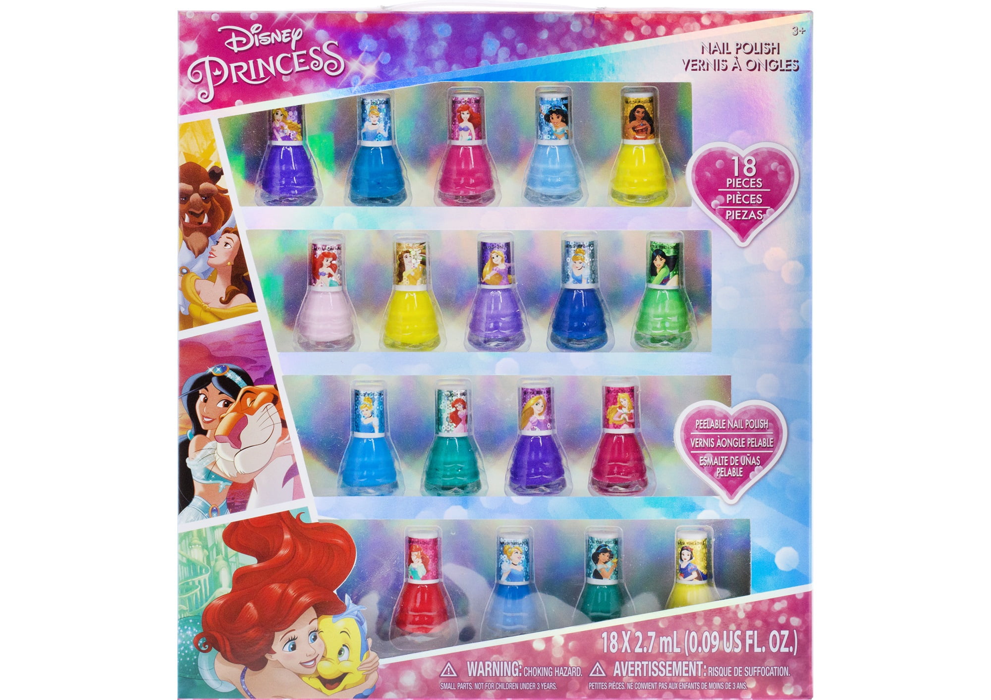 Disney Princess - Townley Girl Castlebox Non-Toxic Peel-Off Nail Polish Set  for Girls, Opaque Colors, Ages 3+ - 18 CT - Walmart.com