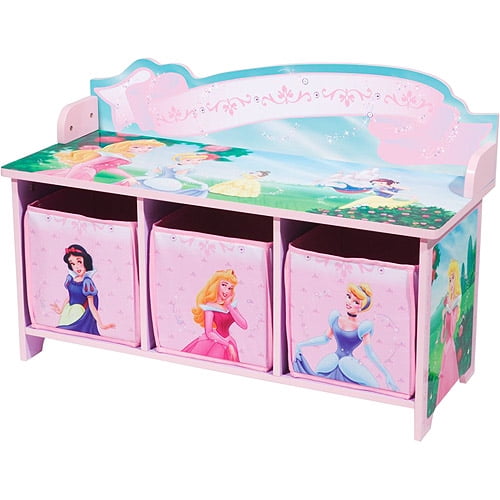 Disney Princess Toy Bench with 3 Bins