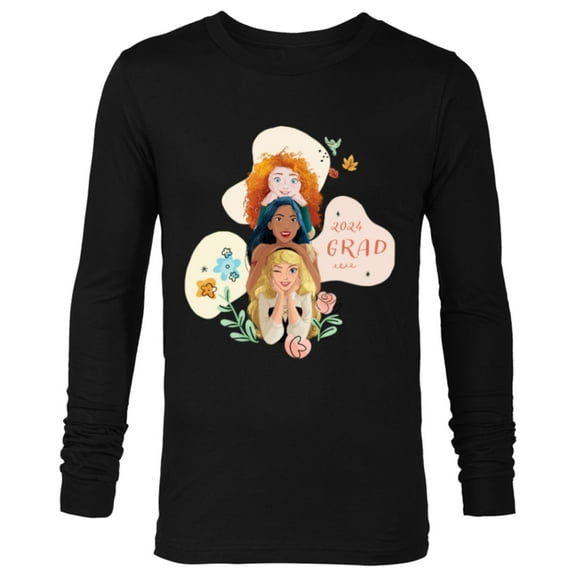 Disney Princess Trio Class of ‘24 Graduation New Grad 2024 - Long Sleeve T-Shirt for Men - Customized-Black
