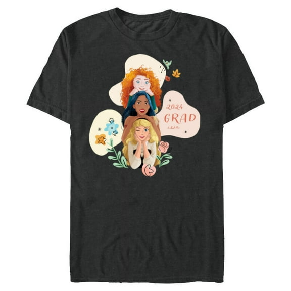 Disney Princess Trio Class of ‘24 Graduation New Grad 2024 - Short Sleeve Blended T-Shirt for Adults - Customized-Dark Heather