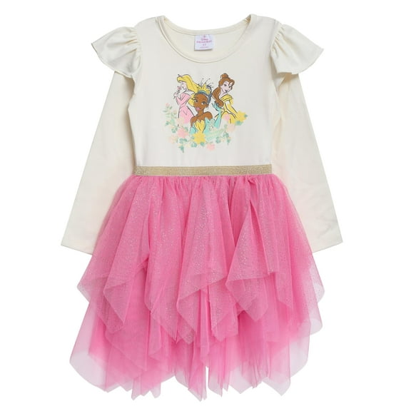 Disney Princess Tutu Dress for Girls Glittery Layered Tutu Party Outfit Pink, 2T
