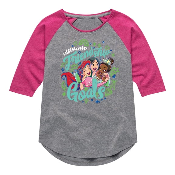 Disney Princess - Ultimate Friendship Goals - Toddler And Youth Girls Raglan Graphic T-Shirt