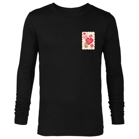 Disney Princess Valentine’s Day Cinderella Jaq & Gus Hearts - Long Sleeve T-Shirt for Men - Customized-Black