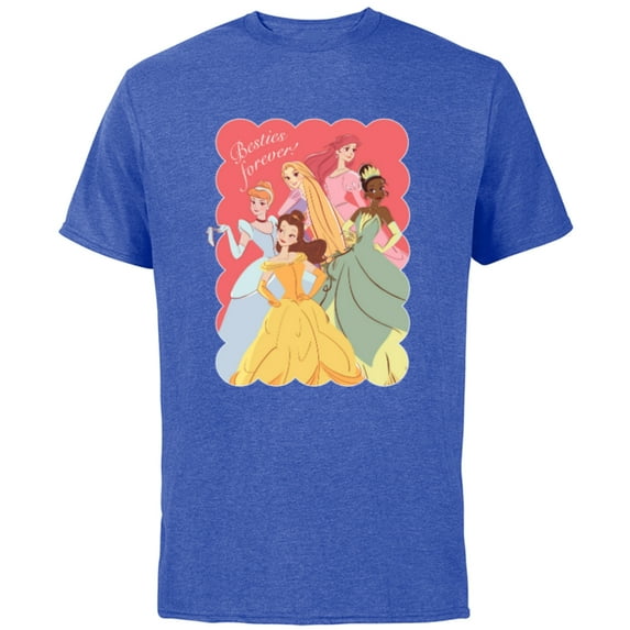 Disney Princess Valentine’s Day Friends BFFs Besties Forever - Short Sleeve Cotton T-Shirt for Adults - Customized-Royal Heather