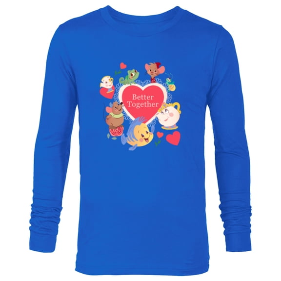 Disney Princess Valentine’s Day Love Heart Better Together - Long Sleeve T-Shirt for Men - Customized-Navy