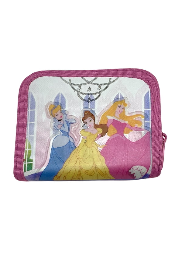 Princess Wallet -Gril Pink Wallet with Zipper Closure