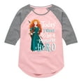 thumbnail image 1 of Disney Princess - Want To Be A Her-o - Toddler And Youth Girls Raglan Graphic T-Shirt, 1 of 5
