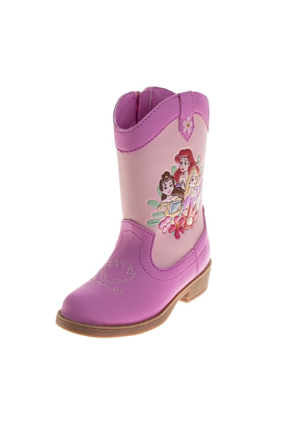 Princess Western Cowgirl Boots Featuring Elsa And Moana (Toddler Sizes), Pink White, Size: 6