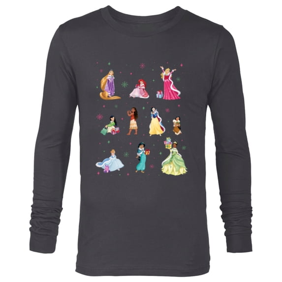 Disney Princess Winter Fashions and Holiday Christmas Gifts - Long Sleeve T-Shirt for Men - Customized-Charcoal Heather