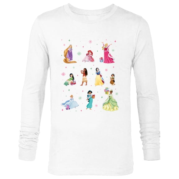 Disney Princess Winter Fashions and Holiday Christmas Gifts - Long Sleeve T-Shirt for Men - Customized-White