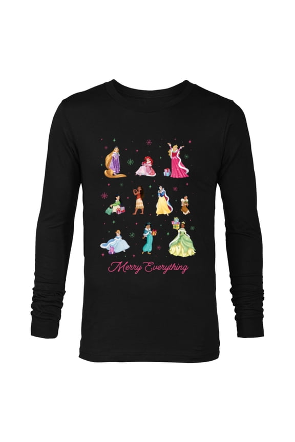 Princess Winter Holiday Fashions Merry Everything - Long Sleeve T-Shirt for Men - Customized-Black