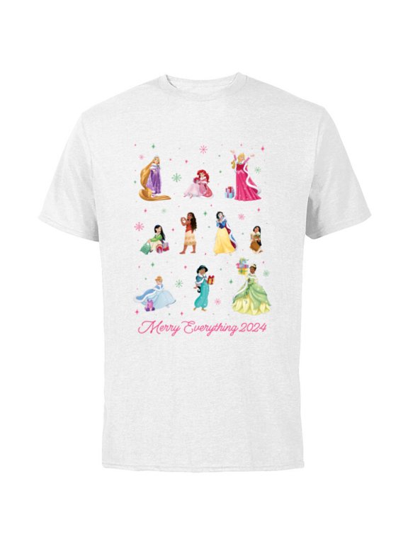 Princess Winter Holiday Merry Everything 2024 - Short Sleeve Cotton T-Shirt for Adults - Customized-White