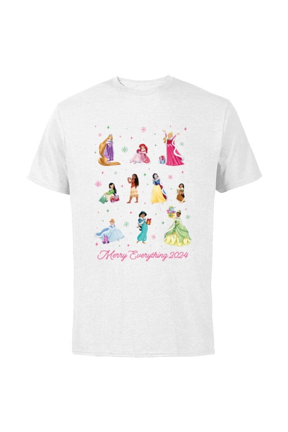 Princess Winter Holiday Merry Everything 2024 - Short Sleeve Cotton T-Shirt for Adults - Customized-White