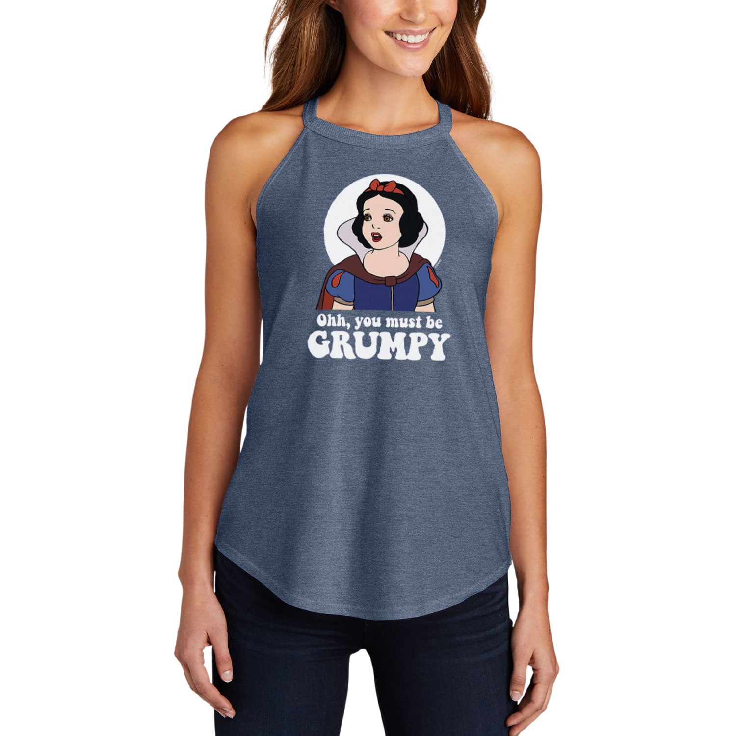 Disney Princess You Must Be Grumpy Juniors High Neck Tank Top