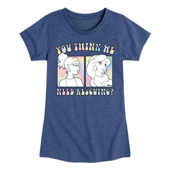 Disney Princess - You Think We Need Rescuing - Toddler & Youth Girls Short Sleeve Graphic T-Shirt