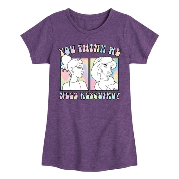 Disney Princess - You Think We Need Rescuing - Toddler & Youth Girls Short Sleeve Graphic T-Shirt