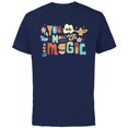 thumbnail image 1 of Disney Princess You are Made of Magic Jasmine & Cinderella - Short Sleeve Cotton T-Shirt for Adults - Customized-Athletic Navy, 1 of 5